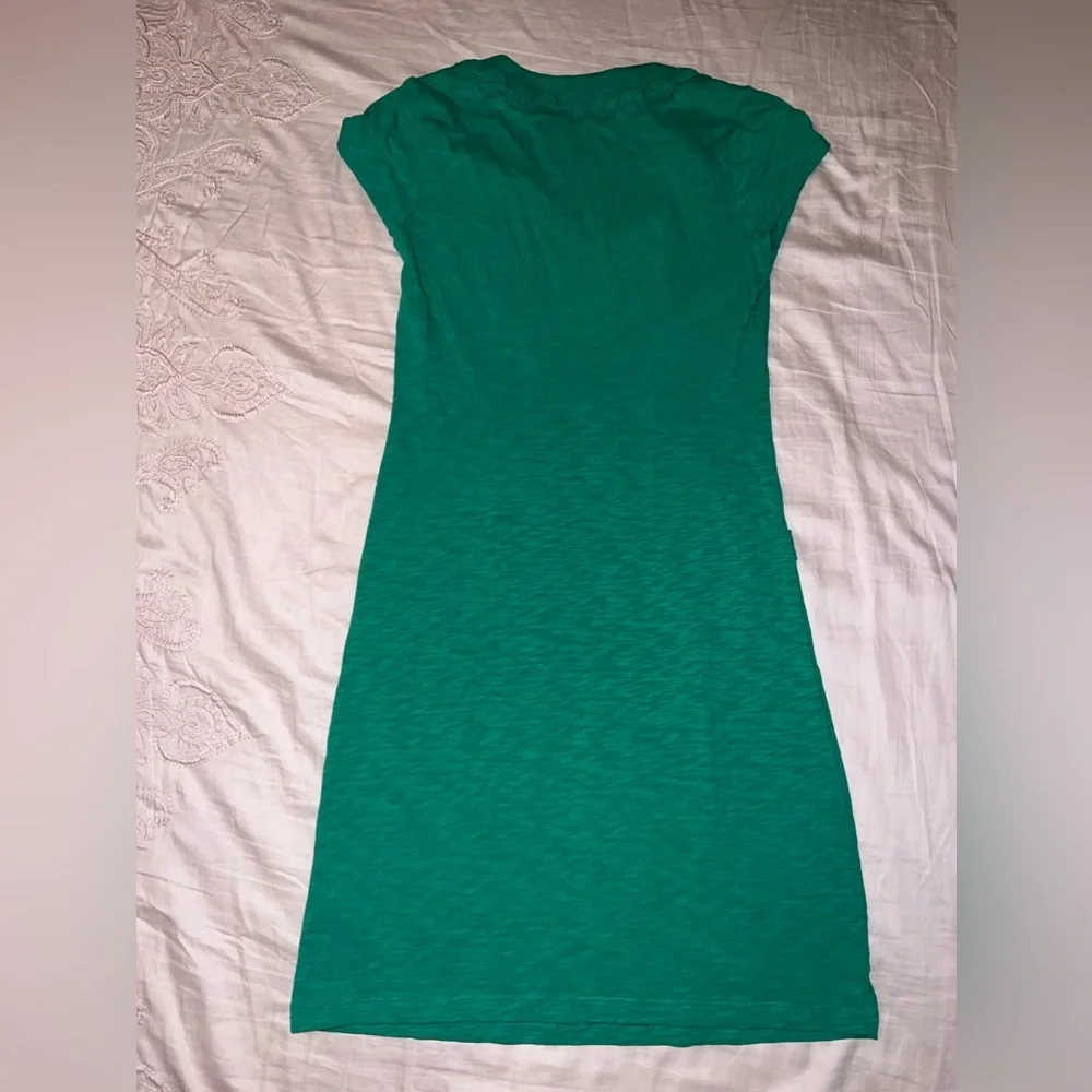 Boden Saskia Rich Emerald Green Jersey Trim Dress Size 4R